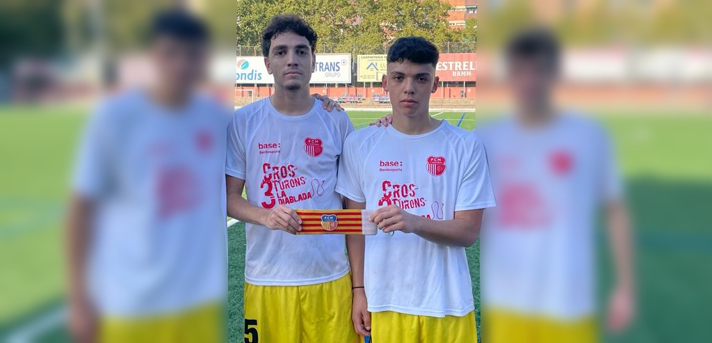 Els juvenils Eric Gaspa i Carlos González, en dinàmica de primer equip